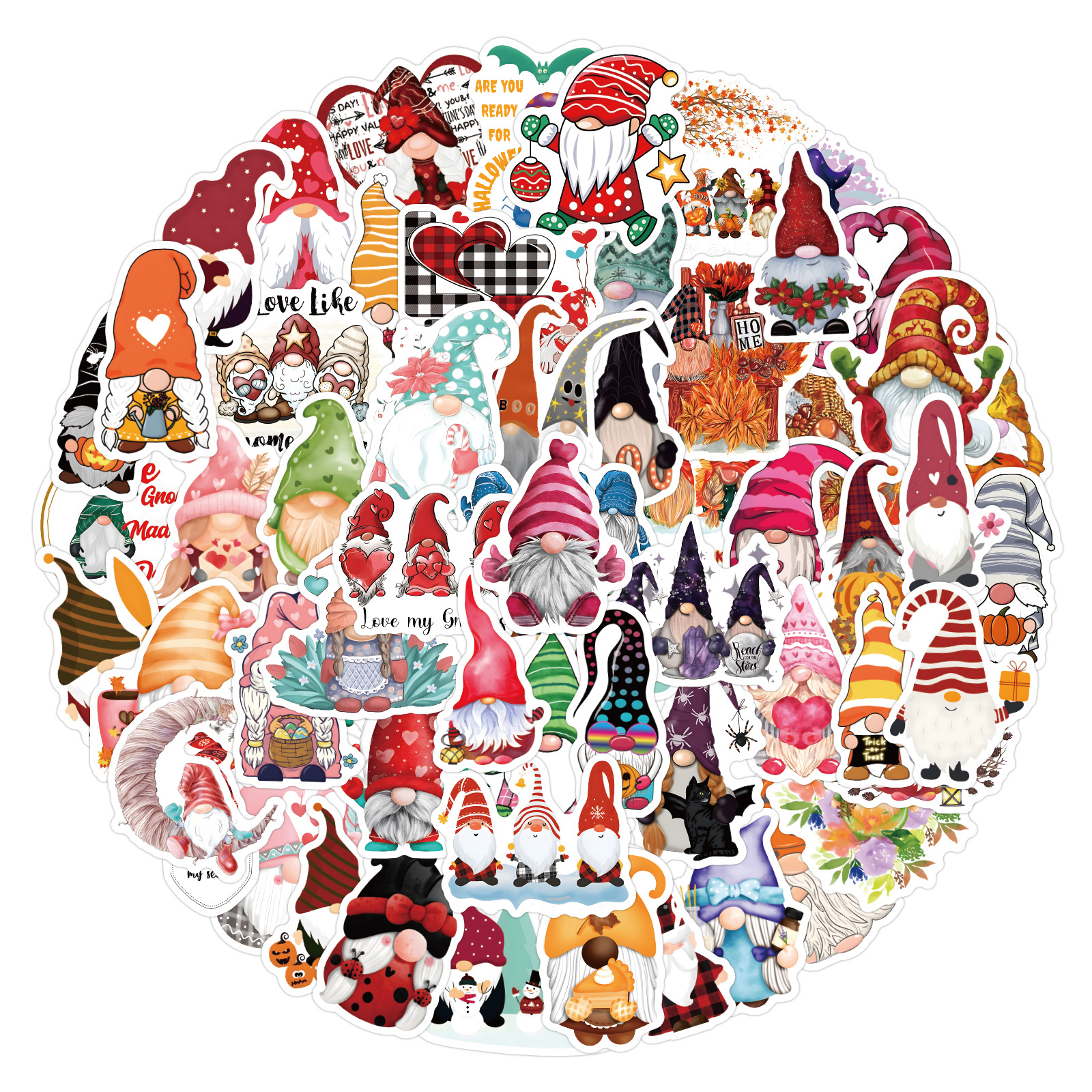 120 Pezzi Di Gnomi Colorati Simpatici Cartoni Animati Doodle Adesivi Per  Decorazione Di Halloween Fai Da Te Skateboard, Chitarra, Tazza D'acqua