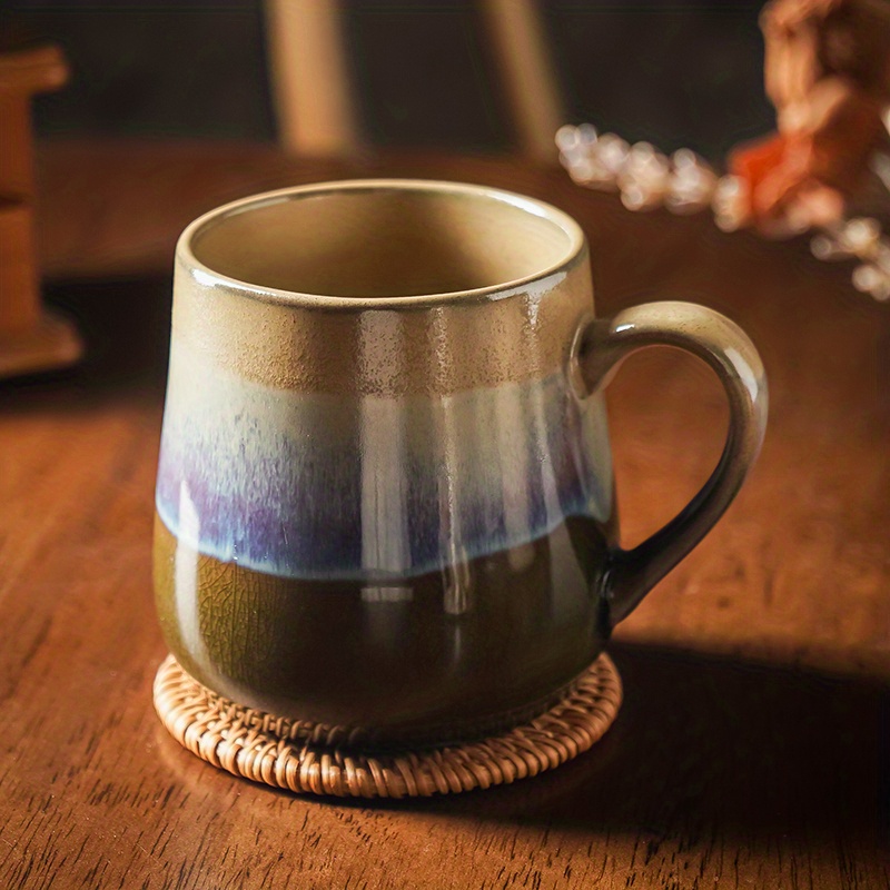 Coffee Mug Ceramic Coffee Cups Brown Plaid Pattern Water - Temu