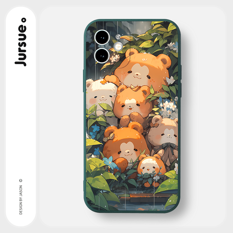 Funny Cartoon Cute Bear Phone Case For iphone 11 12 13 Pro Max X