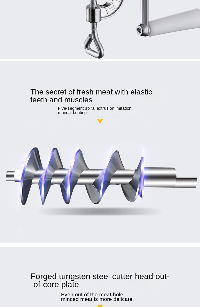 Manual Meat Grinder 5 Segment Spiral Extruder Household Food - Temu