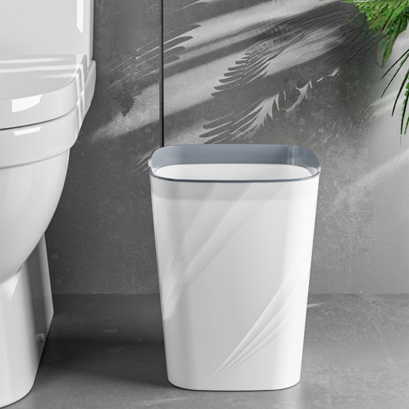 Plastic Lidless Trash Can, Medium Garbage Can With Pressure Ring, Kitchen  Bathroom Bedroom Living Room Dorm Office Toilet Garbage Can - Temu