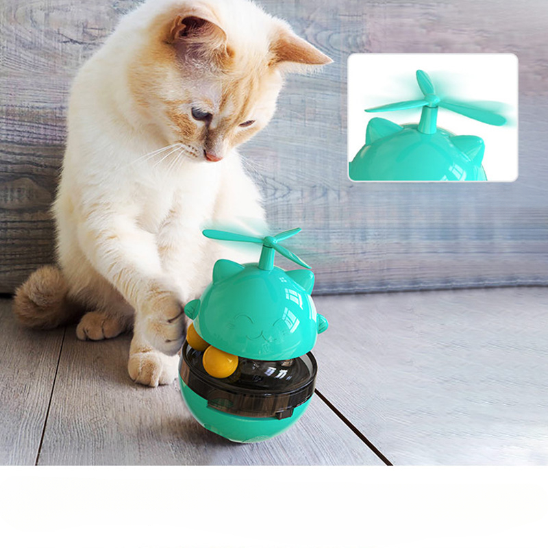 Cat Food Puzzle, Windmill Cat Toy, Turntable Food Dispenser,  Multifunctional Interactive Teasing, Funny Kitten Toys Cat Leaking Food  Puzzle Toy with