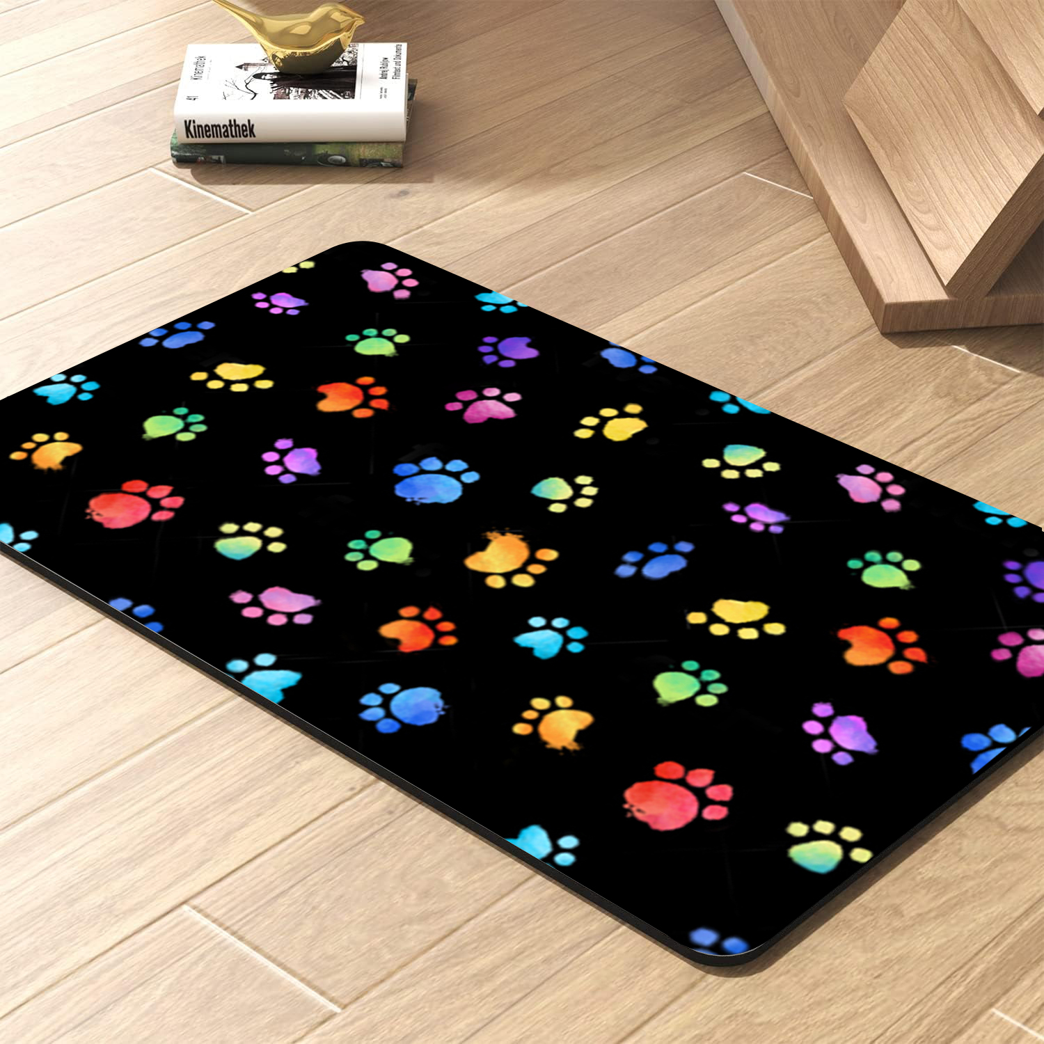 Dog Paw Print Pet Feeding Mat For Dogs Cats, Dog Bowl Mat With Non-slip  Rubber Backing, Easy To Clean Leak Proof Dog Placemat Dog Floor Mat - Temu