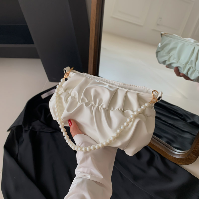 Zara Pearl Handle Satin Effect Crossbody Bag