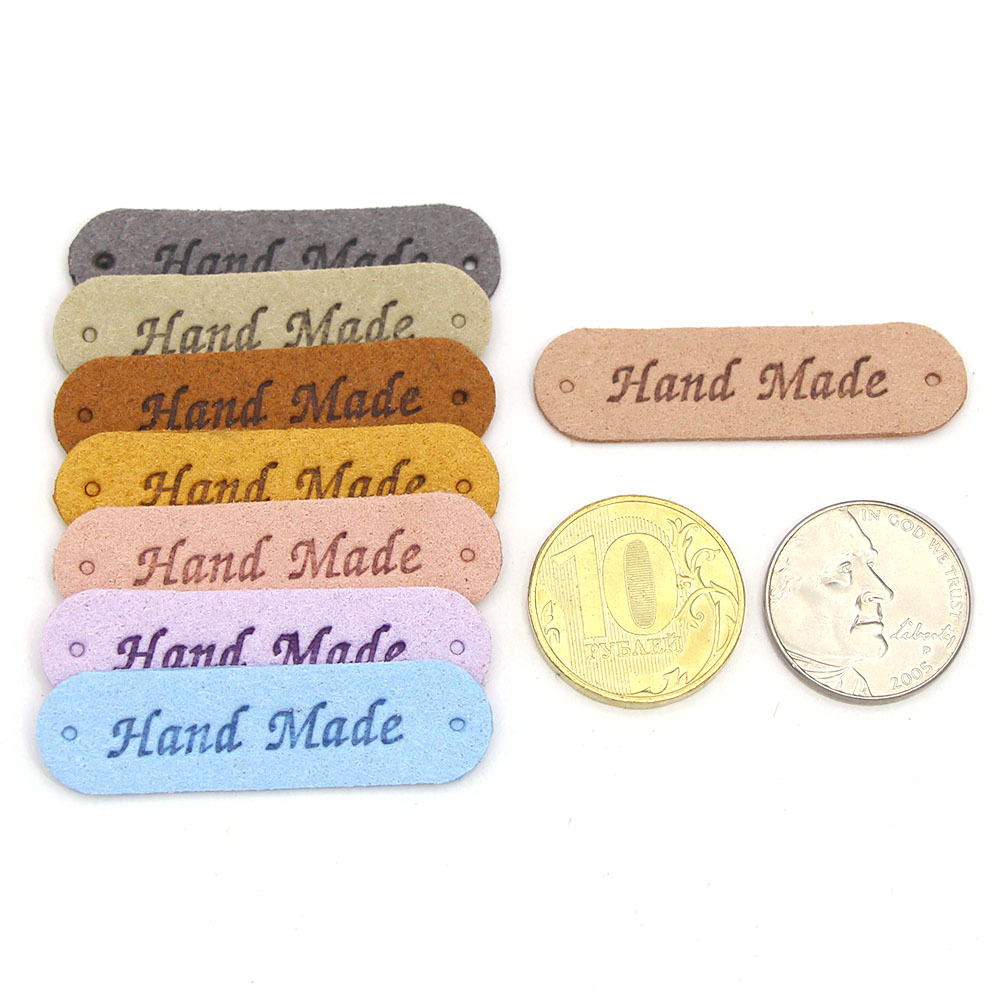 Hand Made Love Labels Tags Clothes Handmade Pu Leather - Temu