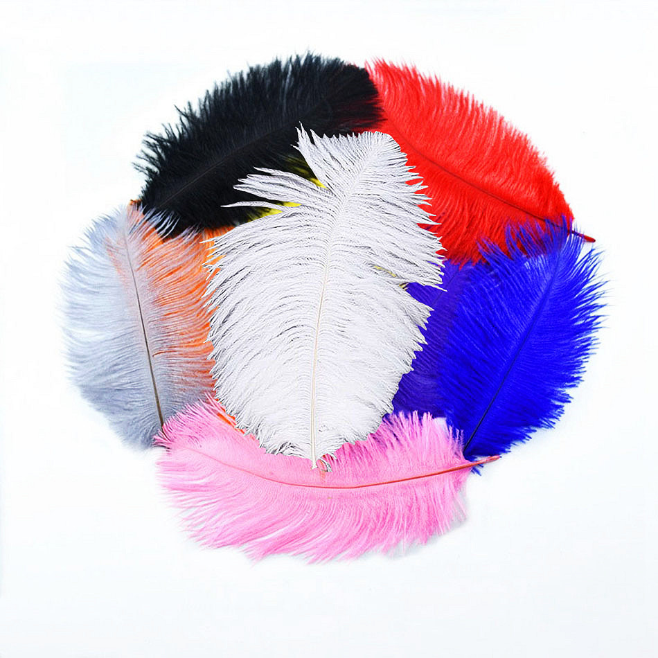 10Pcs Black Ostrich Feathers Plumes 15-20cm/6-8inch Wedding Decoration  Crafts