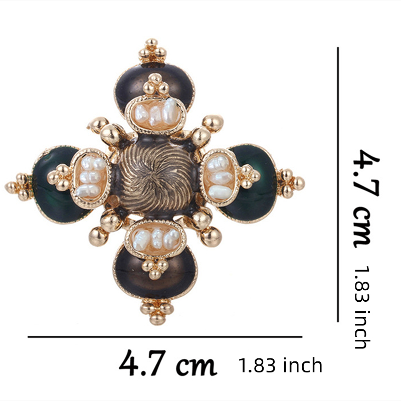 1 Pieza Broches Barrocos Cristal Perla Moda Pin Insignia - Temu Chile