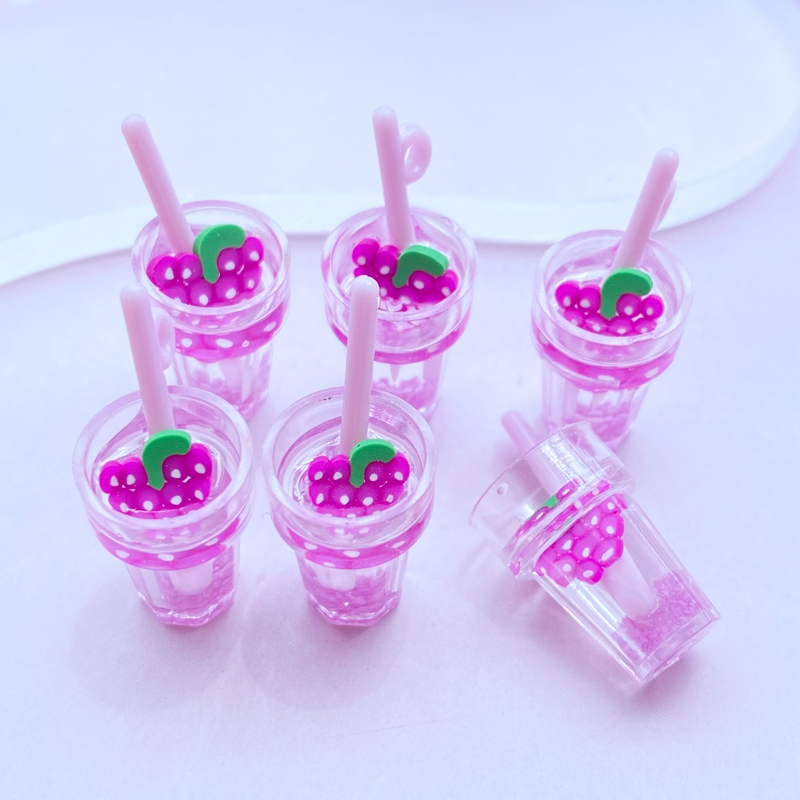 5pcs Resin Luminous Beverage Cup Flat Back Cabochons DIY Craft Decoration