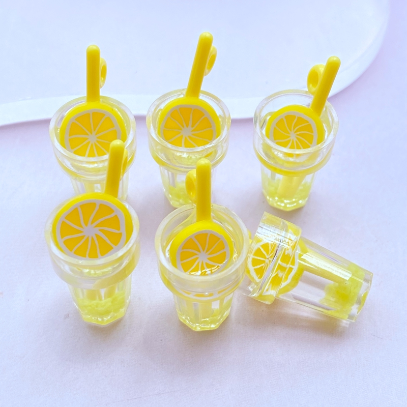 5pcs Resin Luminous Beverage Cup Flat Back Cabochons DIY Craft Decoration