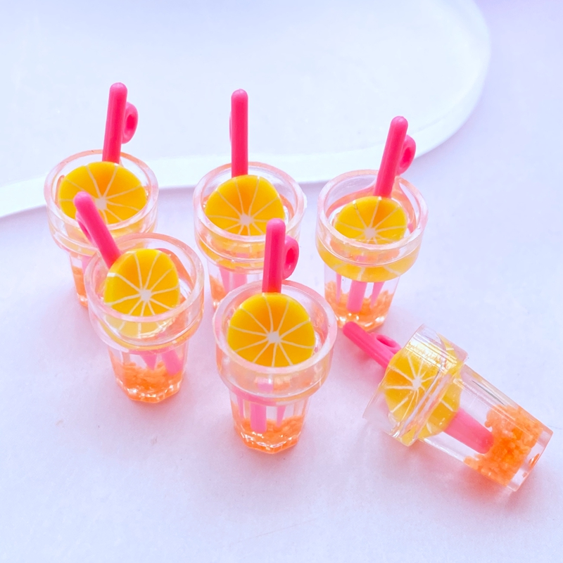 5pcs Resin Luminous Beverage Cup Flat Back Cabochons DIY Craft Decoration