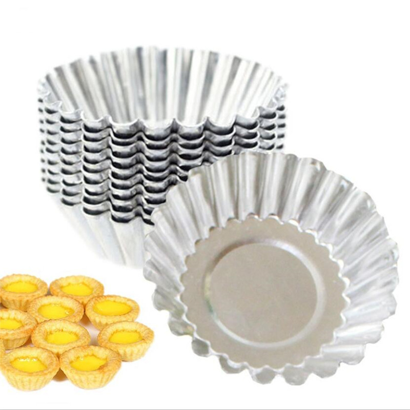 10pcs reusable egg tart molds cookie pudding mould mooncake mold pastry tools baking accessories details 2