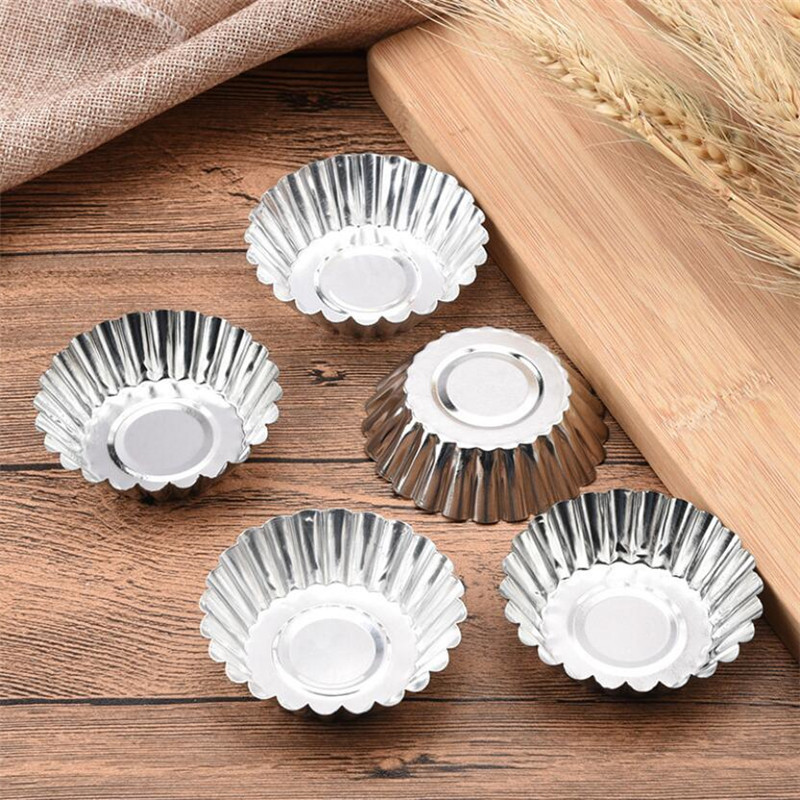 10pcs reusable egg tart molds cookie pudding mould mooncake mold pastry tools baking accessories details 3