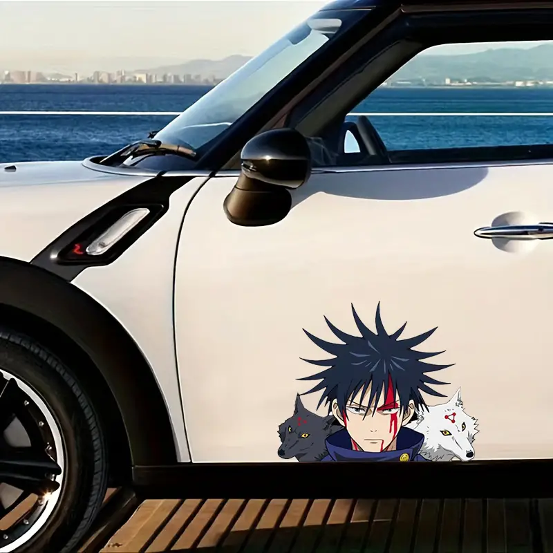 1pc Cool Anime Design Car Sticker, Vinyl Car Bumper, Trunk Decal