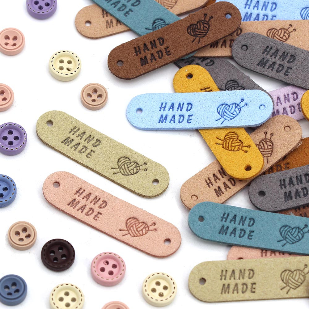 Clorful Fiber Leather Tags For Handmade With Love Labels - Temu