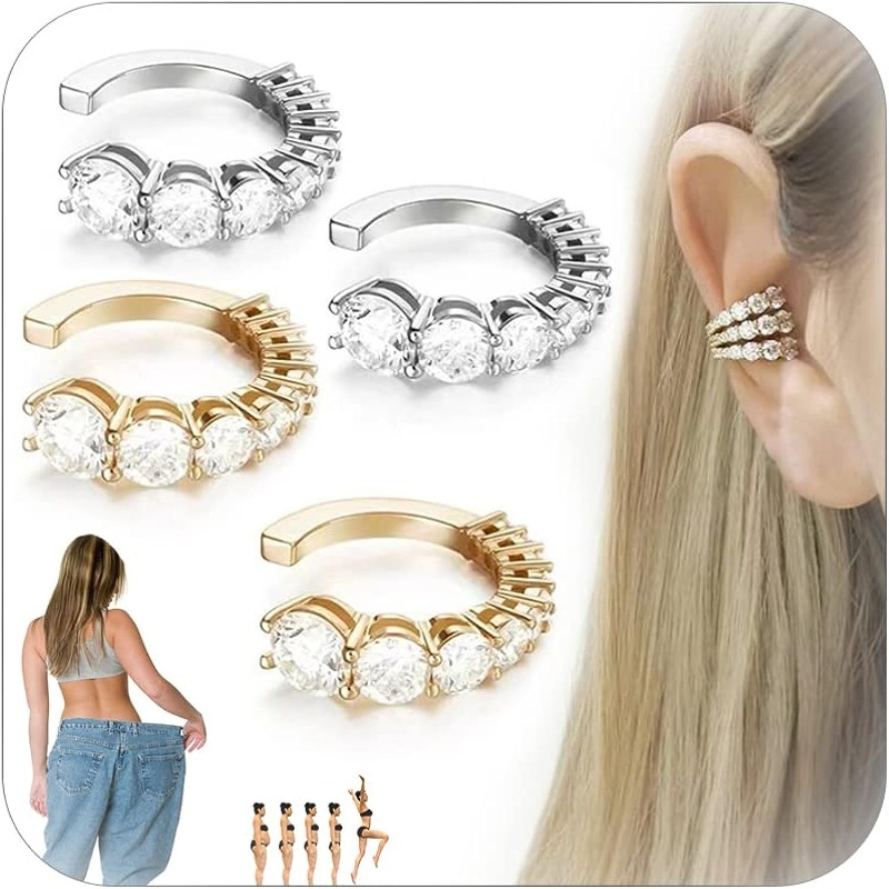 Fashion Crystal Clip Ear Cuff Stud Women's Men Punk Wrap Cartilage Earring  Gifts