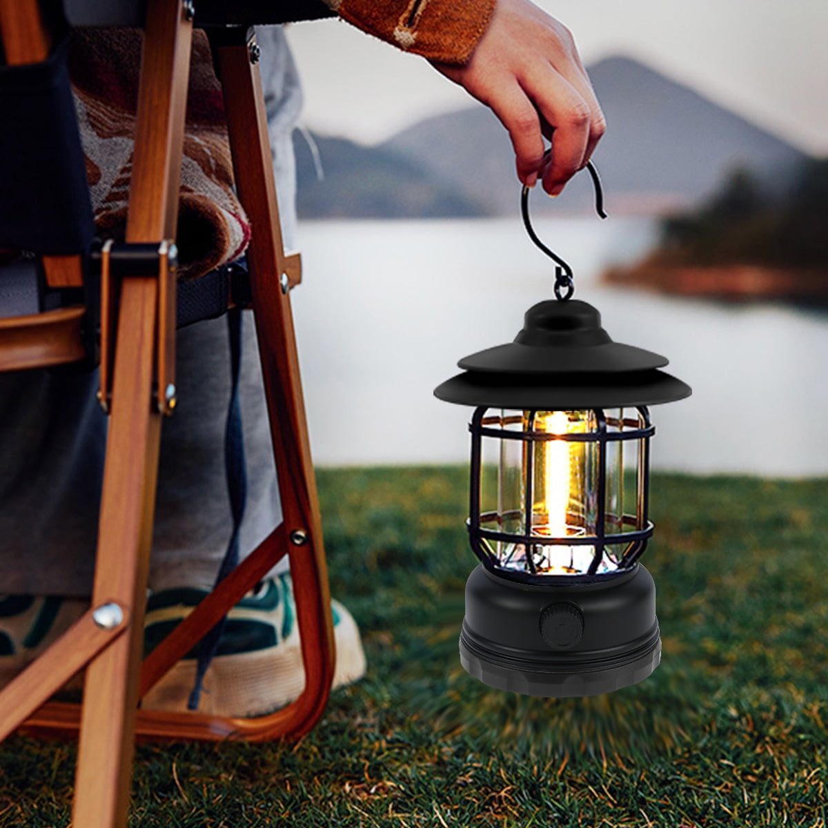 Outdoor Camping Lantern Portable LED Tent Light Rechargeable