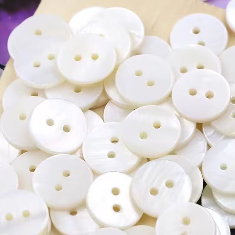 50pcs/pack White Color 4 Holes Buttons Shirt Buttons For Men Apparel  Supplies Sewing Accessories Size 0.43inch