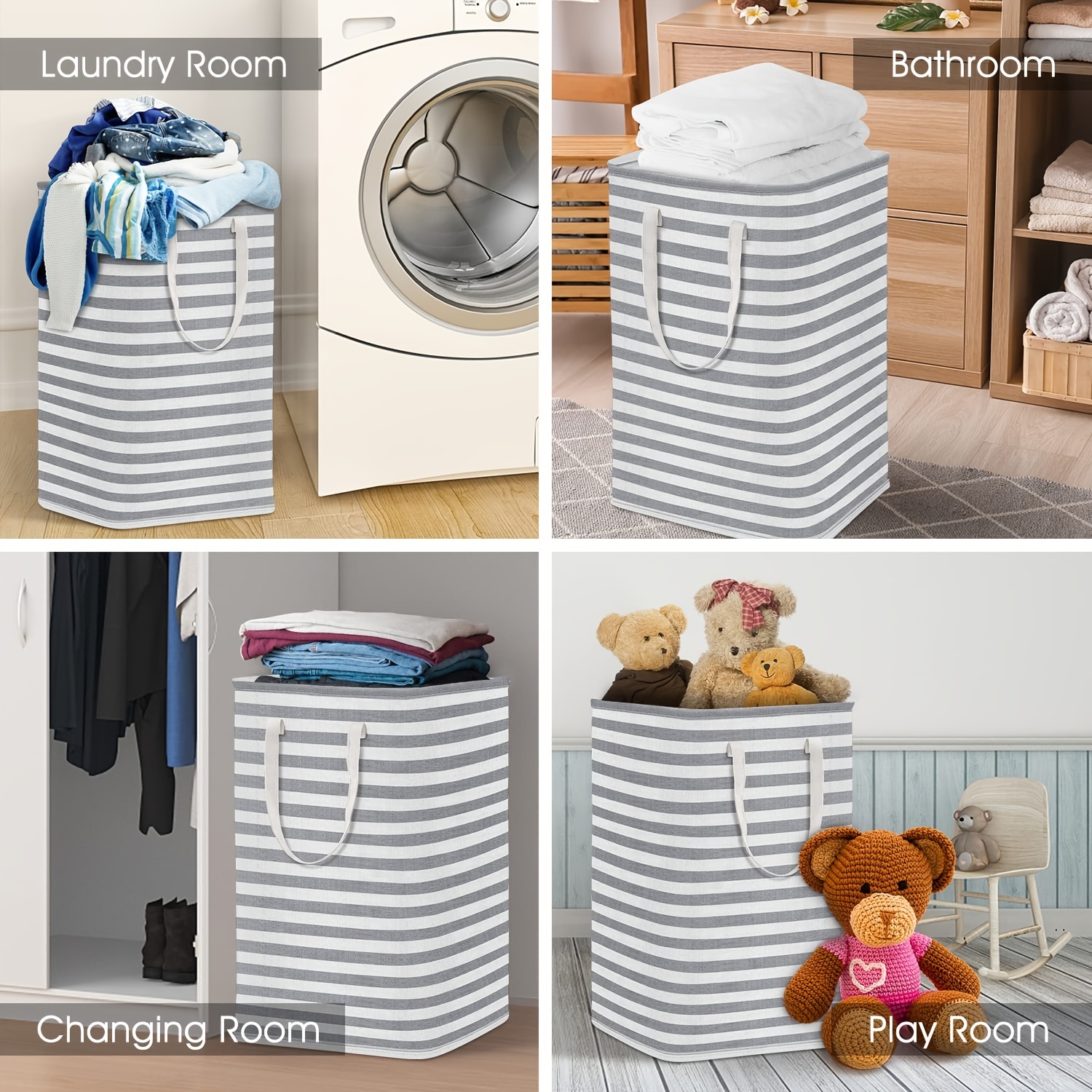  72L Freestanding Laundry Hamper, Collapsible Waterproof Clothes  Basket with Easy Carry Long Handle, Washing Bag for Clothes, Toys (2 Pack,  Grey) : Home & Kitchen