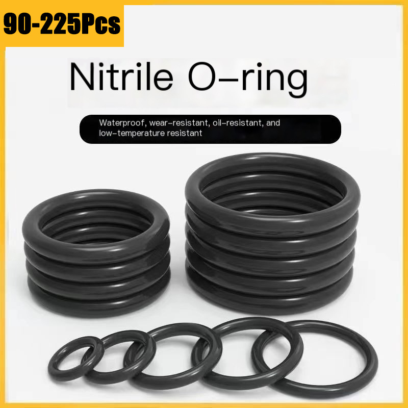 90/225-teiliges Gummi-dichtungsring-set –  Nitril-o-ring-unterlegscheiben-dichtungssortiment Sanitär-, Automobil-  Allgemeine Reparaturen (1/2 Mm Dicke), Schauen Heutigen Angebote