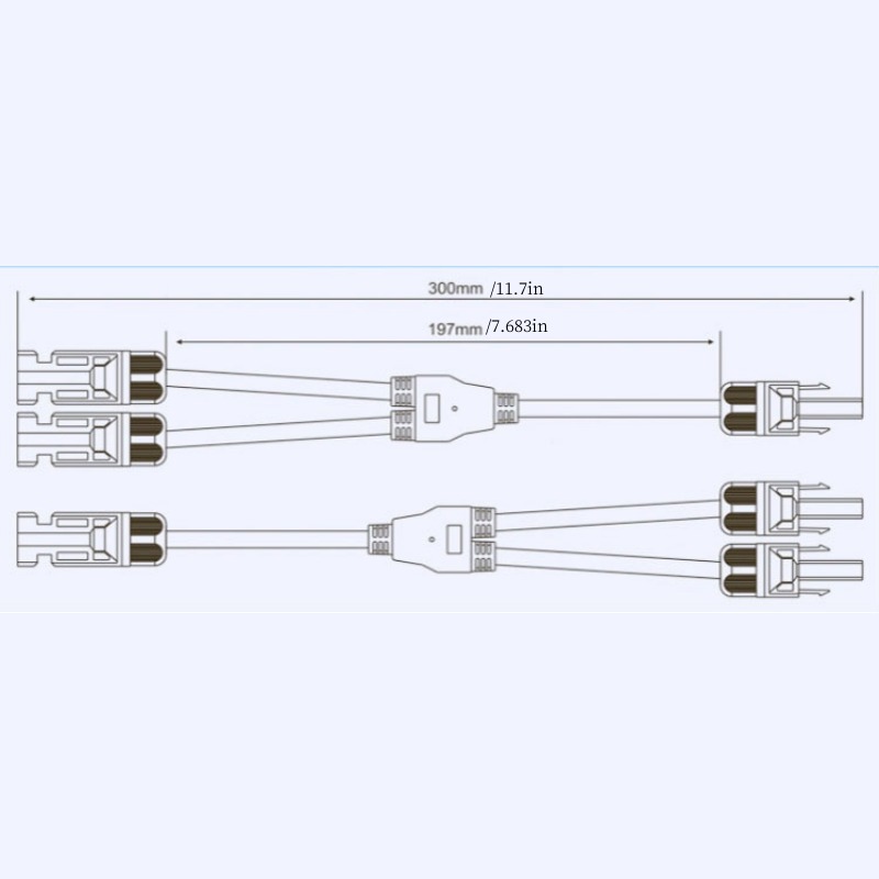 1 paire connecteur de Branche Solaire Panneau 30A Câble Connecteur
