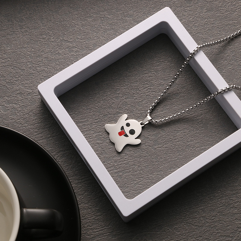 1pc/2pcs, Mini Cute Ghost Necklace, Halloween Glow-in-the-Dark Necklace, The Adopt A Pet Ghost Necklace, Little Ghost in A Vial Pendant Necklace