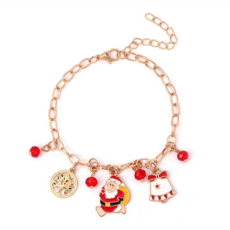 Christmas Bracelet Santa Elk Snowman Red Crystal Holiday Gift