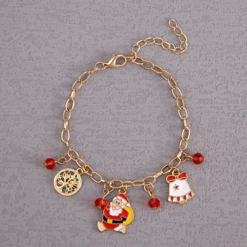 Christmas Bracelet Santa Elk Snowman Red Crystal Holiday Gift