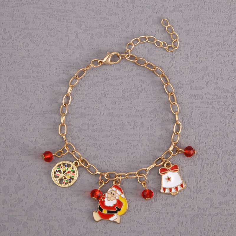 Christmas Bracelet Santa Elk Snowman Red Crystal Holiday Gift