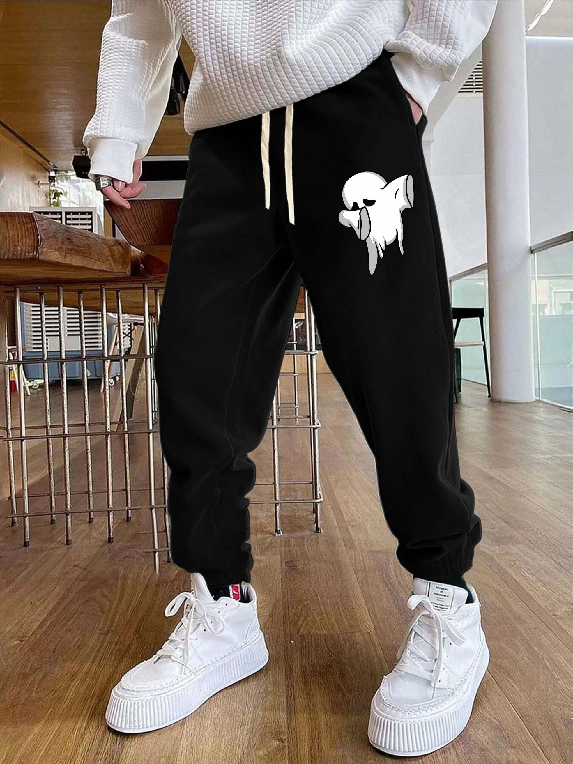 Men's Stylish Graphic Sweatpants: Stretchy Comfy Joggers - Temu