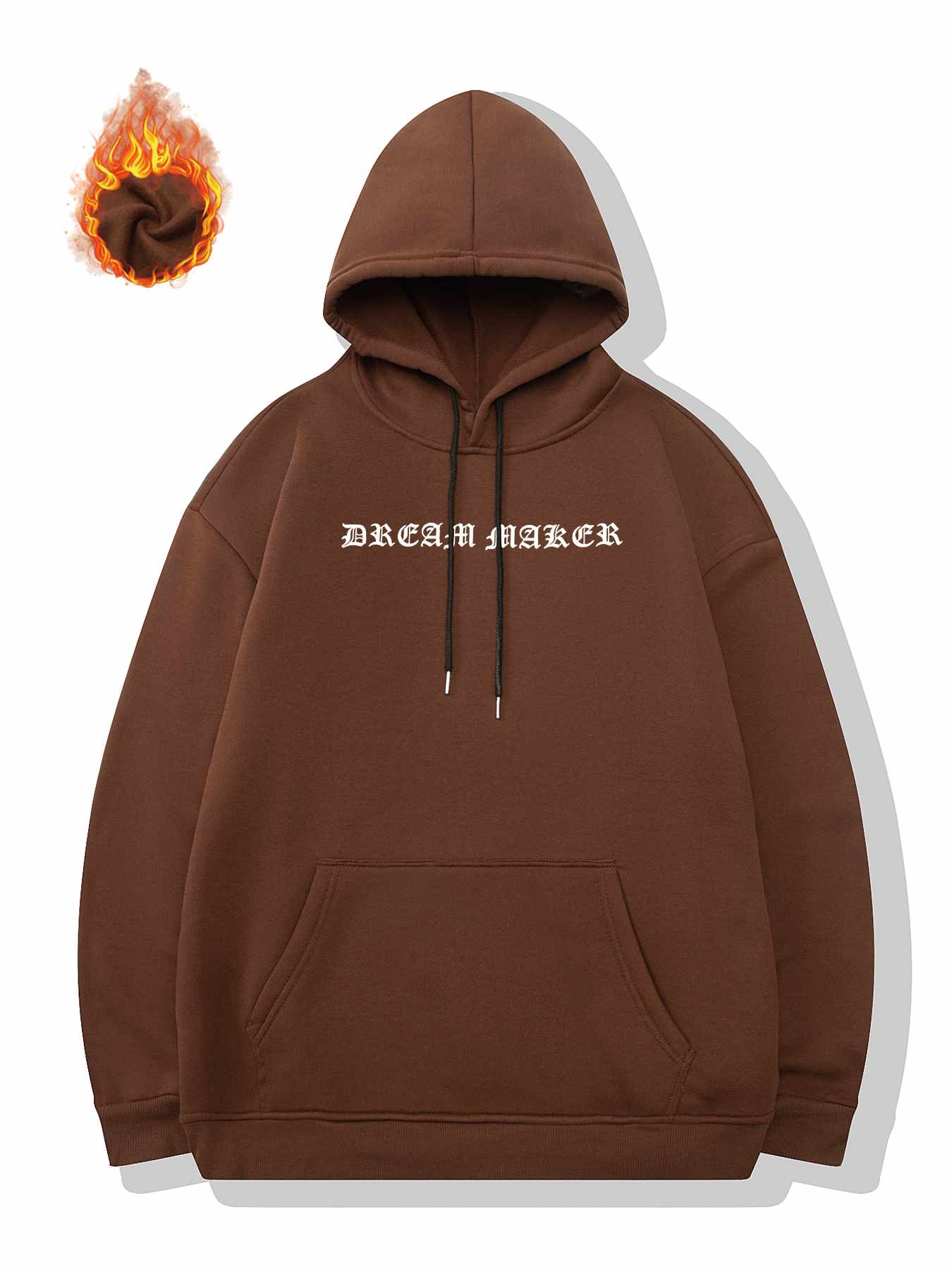 Fleece Porous Hoodie - Brown