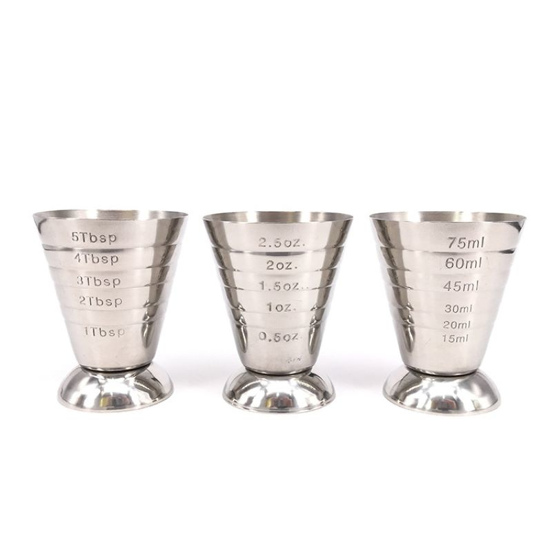 1pc 75ml Stainless Steel Measuring Shot Cup Ounce Jigger Bar Cocktail Drink  Mixer Liquor Measuring Cup Mojito Measure Coffee Mug