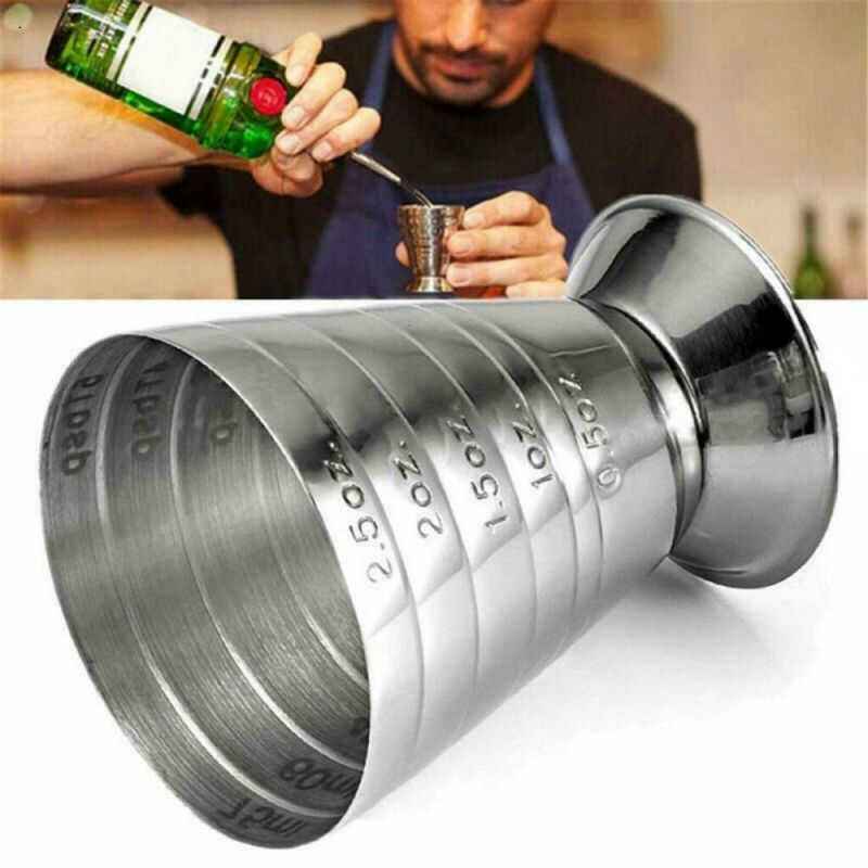Stainless Steel Double Spirit Cocktail Measuring Cup Jigger Bartender Wine  1oz/2oz Bartending Cup for Home