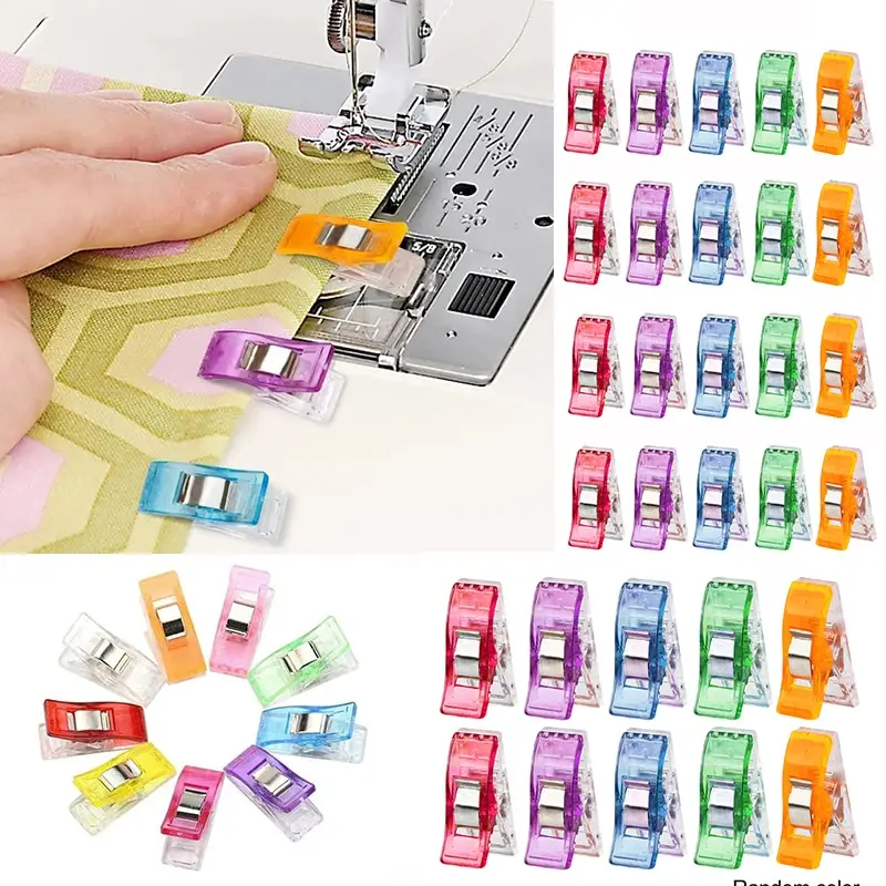 100 Plastic Sewing Clips Sewing Fabric Clips Multipurpose Craft Clips  Sewing Clips Accessories Craft Clips Used For Diy Fabric Sewing Total 9  Colors