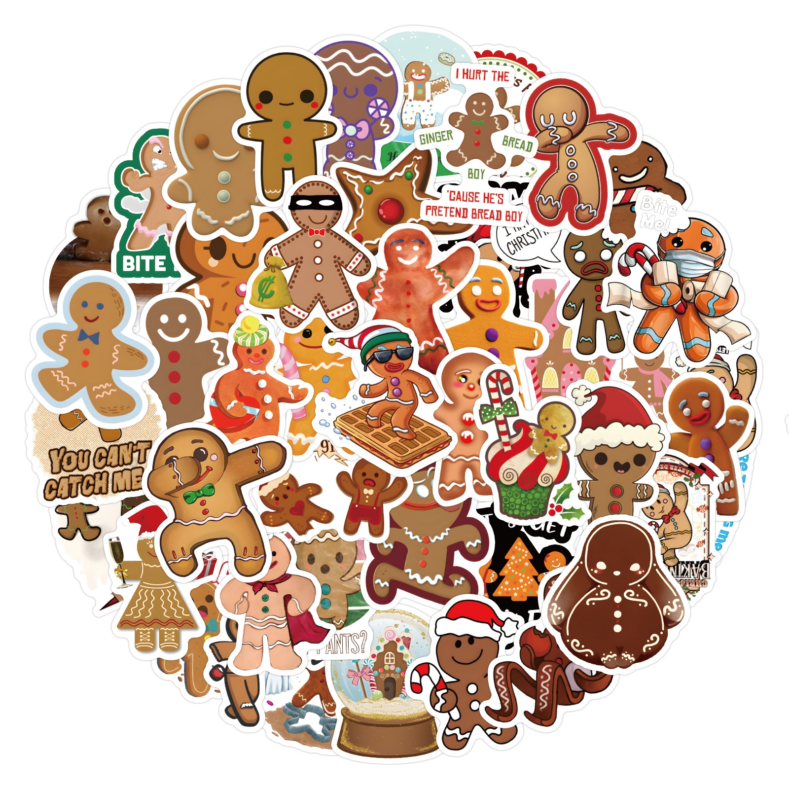 Gingerbread Reusable Sticker Book, Reusable Sticker Album, 5 X 7 Sticker,  Silicone Release Paper, Christmas, Sticker Storage Book 