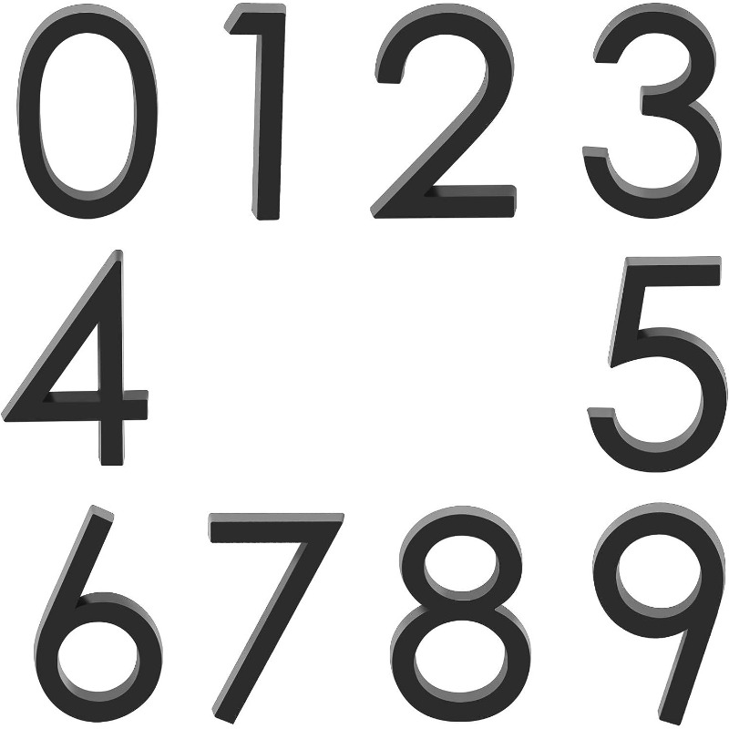 Numéros de boîte aux lettres 3D 0-9 autocollants de numéro d'adresse de 2  pouces