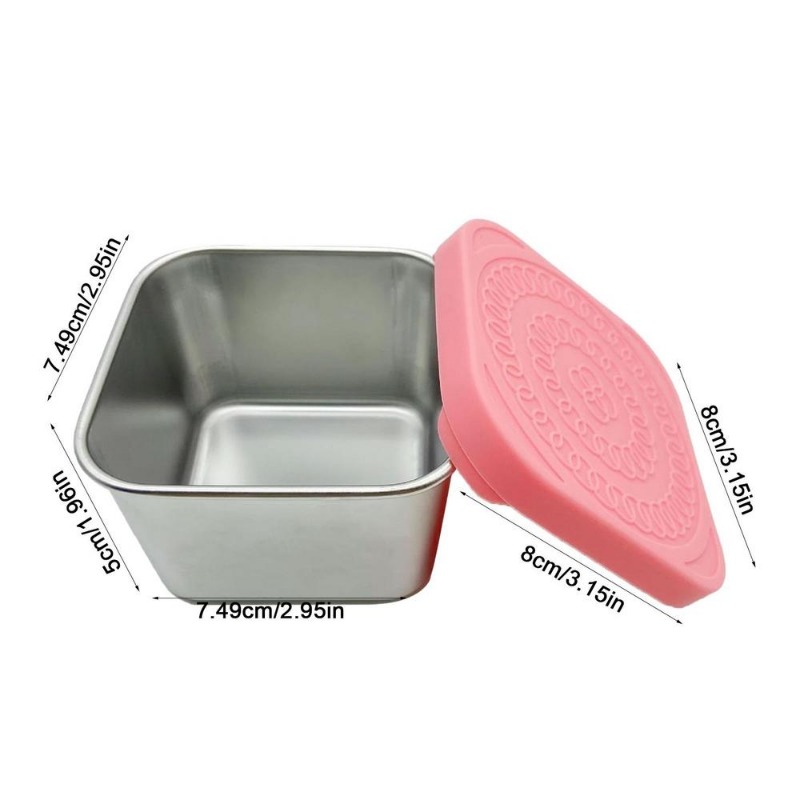 Condiment Containers With Lids Portable Lunch Box Stainless Steel Lunch  Container For Kids School Camping Food Container