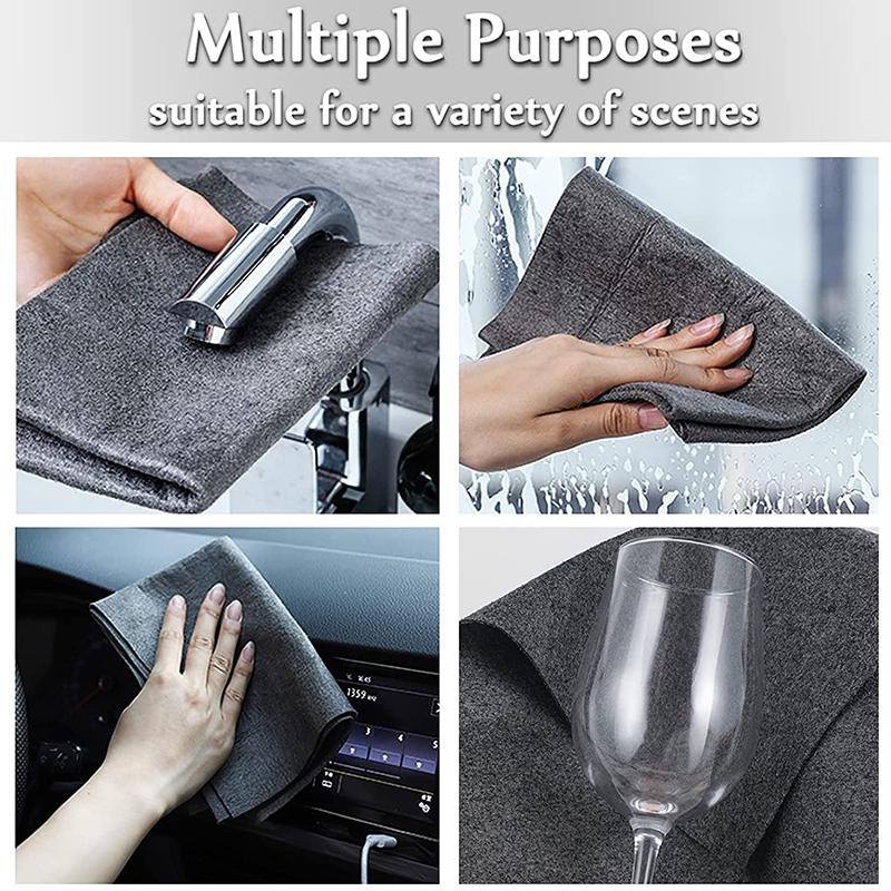 5pcs Thickened Magic Cleaning Cloth Microfiber Surface Reusable Household Cleaning  Cloth Rags for Glass Windows Mirrors Car - AliExpress
