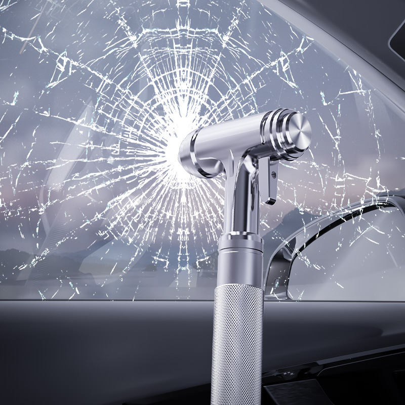 Brise-vitre de voiture, marteau de sécurité brise-vitre de voiture,  coupe-ceinture de sécurité en métal et brise-vitre