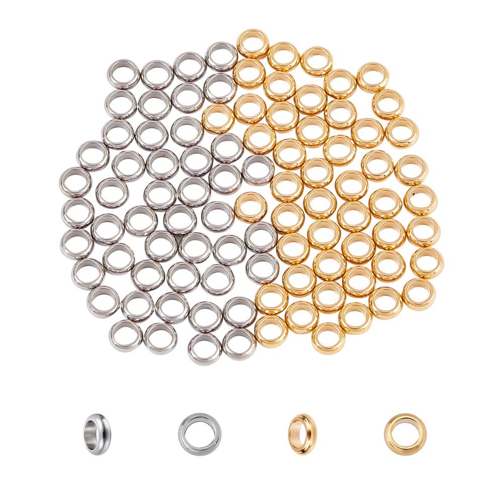 About 2 Colors Ring Spacer Beads Loose Beads Metal Bead - Temu Australia