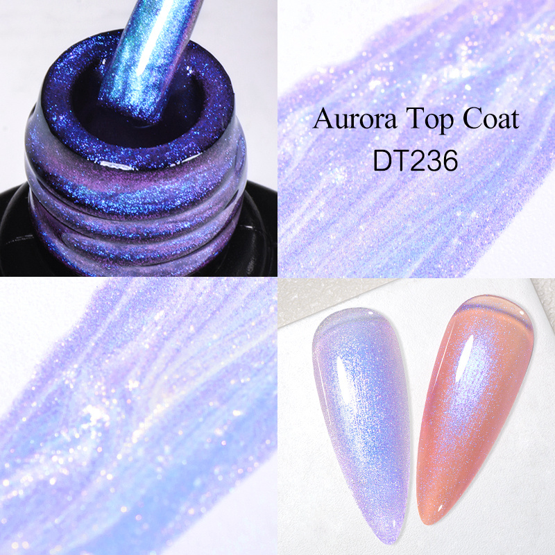 2 in 1 Aurora Top Coat Gel Glitter Gel Top Coat Pearl - Temu