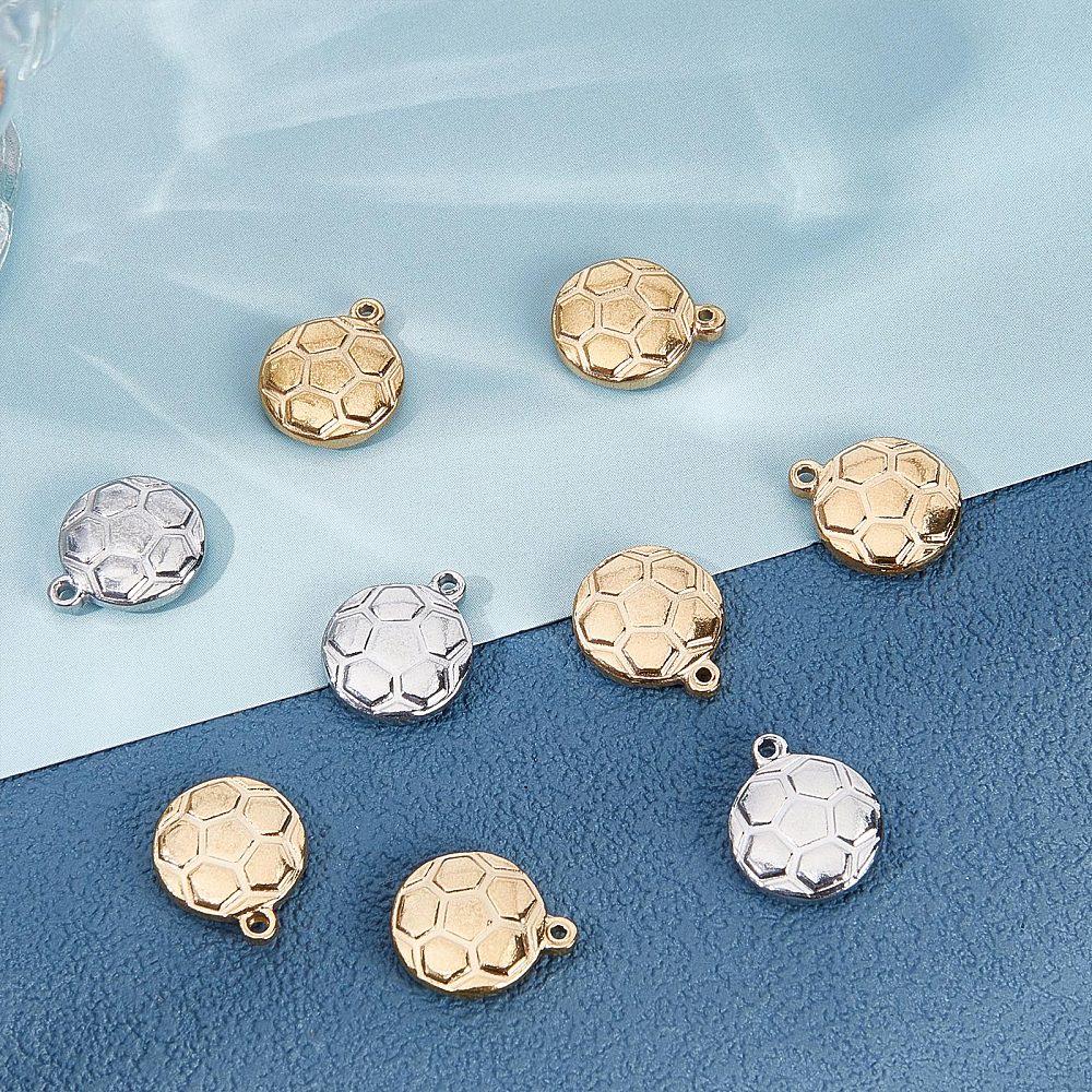 10pcs 2 Sizes Cute Soccer Ball Design Alloy Enamel Charms Pendants for Jewelry Making DIY Bracelets Necklace Pendant Accessories,Temu