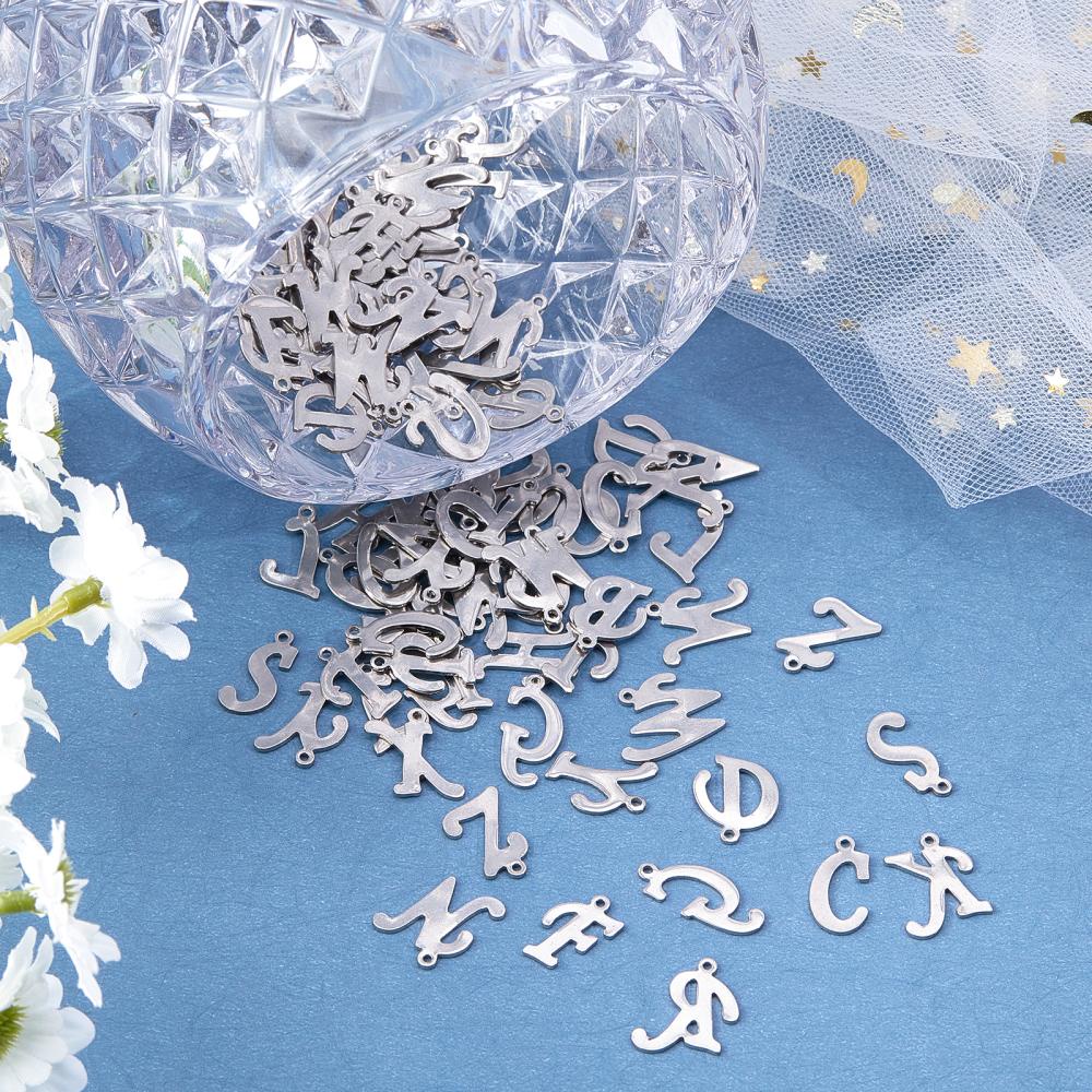 26pcs/set Letter DIY Pendant Zinc Alloy Antique Silver Lowercase English Letters A-Z Alphabet Charms Pendant for DIY Necklace Bracelet Artificial