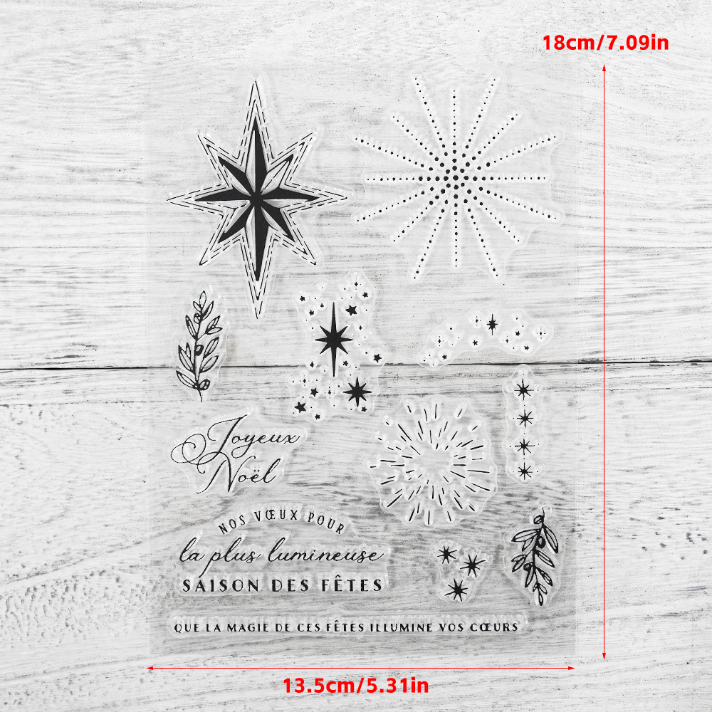 1pc Stamps And Dies 2023-2024 For Card Making, Stars At Night Bundles Clear  Stamp And Metal Cutting Dies Sets For DIY Greeting Cards Or Handbook Makin