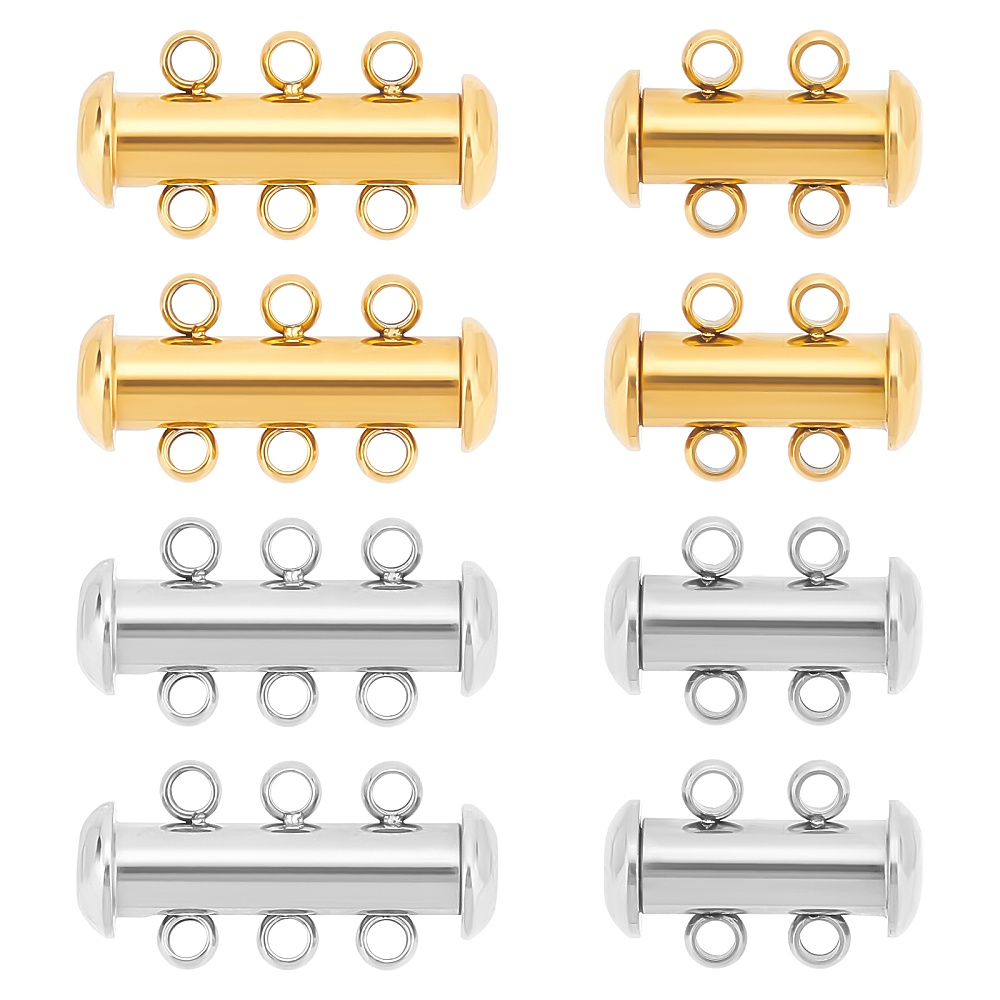 Necklace Layering Clasps Slide Lock Clasp Necklace Connector Multi Strands  Slide Tube Clasps