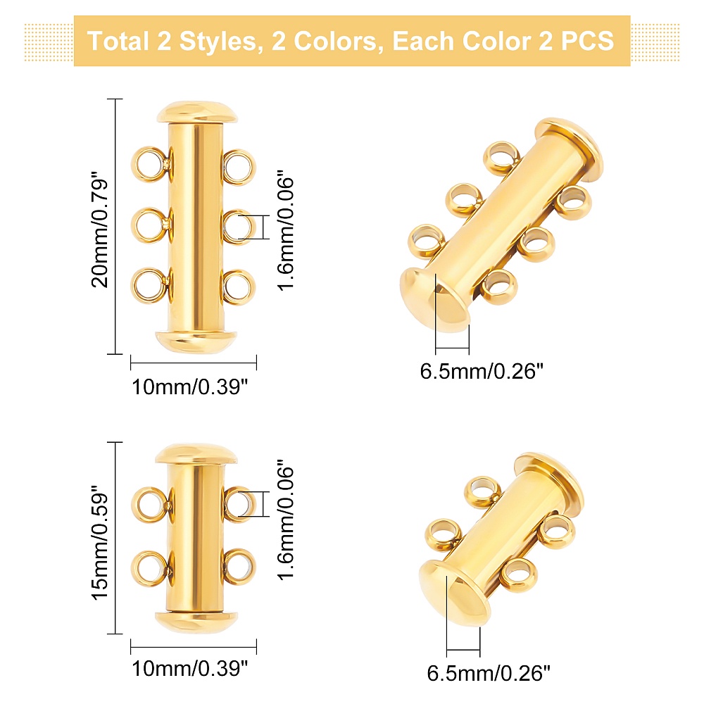 2 Types 2 Colors Of Jewelry Tube Buckles Layering Clasps - Temu