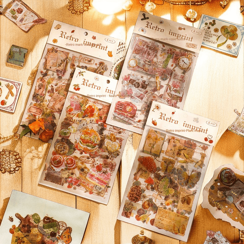 90 Pieces/ 2 Sets Vintage Scrapbook Paper Stickers Classic Old Stickers  Paper Old Journal Stickers Retro Paper Stickers for Personal Retro Crafts  Junk