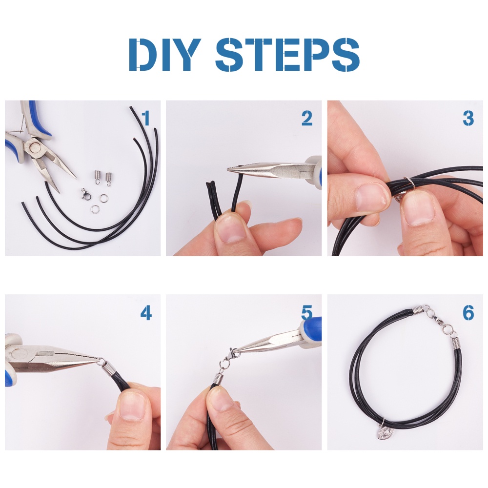 20-50pcs Stainless Steel Spring Crimp Clasps Leather Cord Ends End Caps  Connectors For DIY Bracelet Necklace Jewelry Making