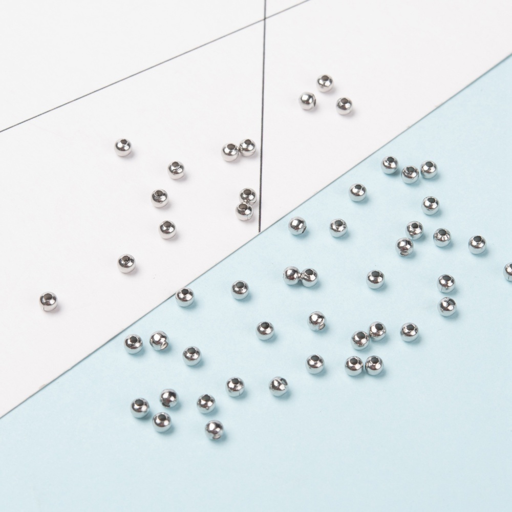 1000pcs 3mm 316 Stainless Steel Tiny Round Smooth Spacer Beads – Metal Findings For Jewelry Making