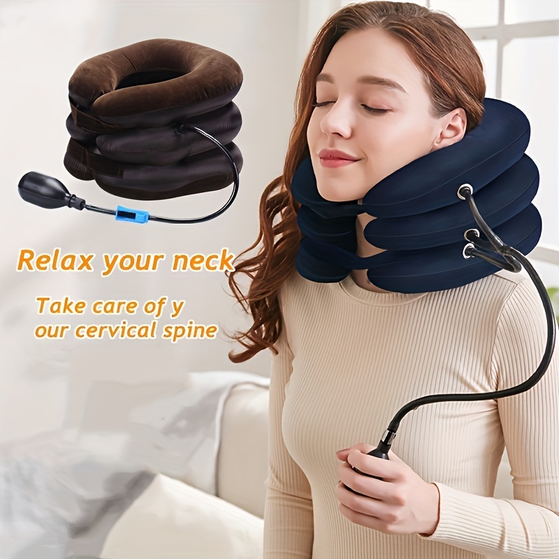  Cervical Neck Traction Device Inflatable Neck Stretcher for Neck  Pain Relief, Adjustable Neck Support Brace with Air Inflation Pump for  Cervical Spine Alignment and Neck Decompression (Blue) : Health & Household