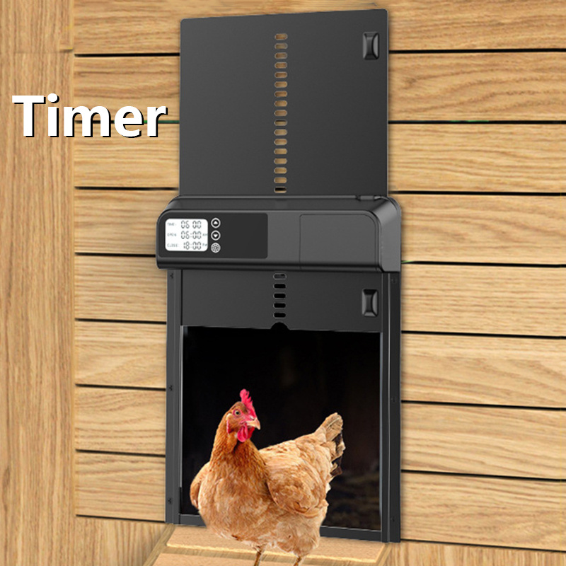 Puerta automática para gallinero, puerta de pollo con energía solar con  temporizador y sensor de luz, aluminio completo y resistente a la  intemperie